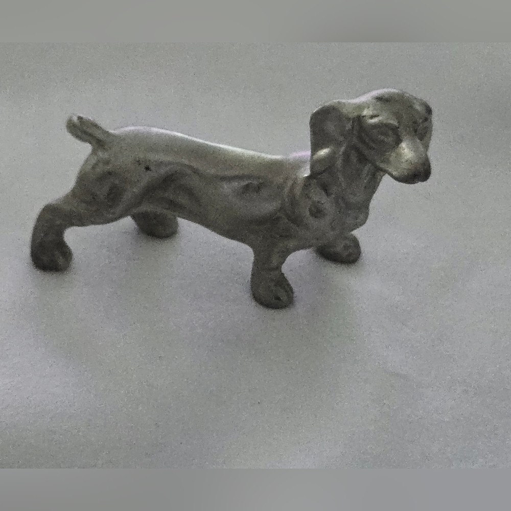 Vintage Pewter Dachshund Figurine